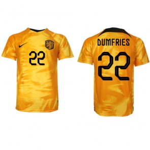 Holland Denzel Dumfries #22 Replika Hjemmebanetrøje VM 2022 Kortærmet
